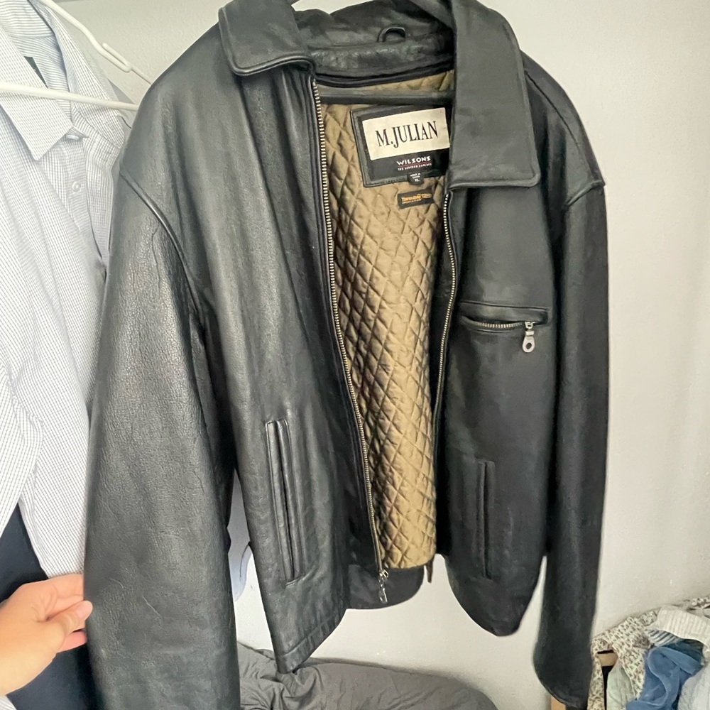 Vintage 90s Mens Wilsons Leather Jacket - M. Julian Insulated Leather Jacket XL